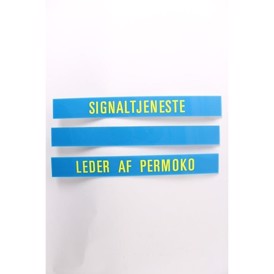 Skilt, Blåt m gul text, signaltjeneste